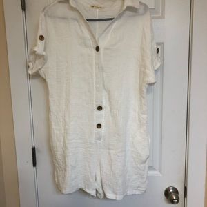 White linen Romper